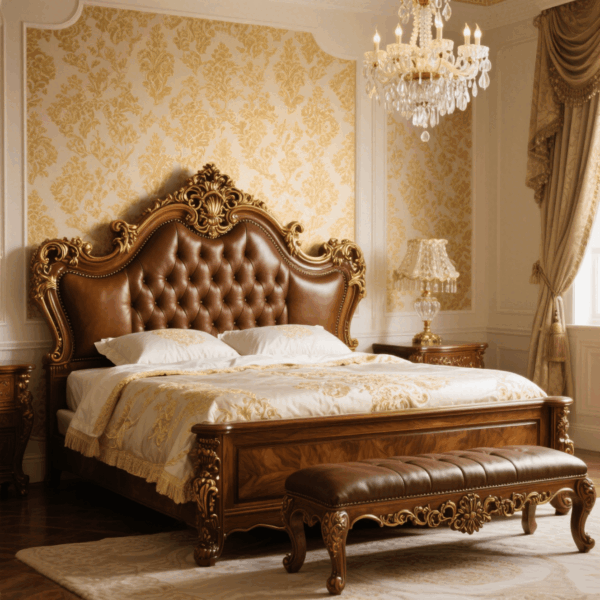 European Classical - Style Carved Bed Set